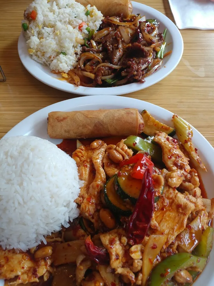 King Pao Chicken and Mongolian Beef